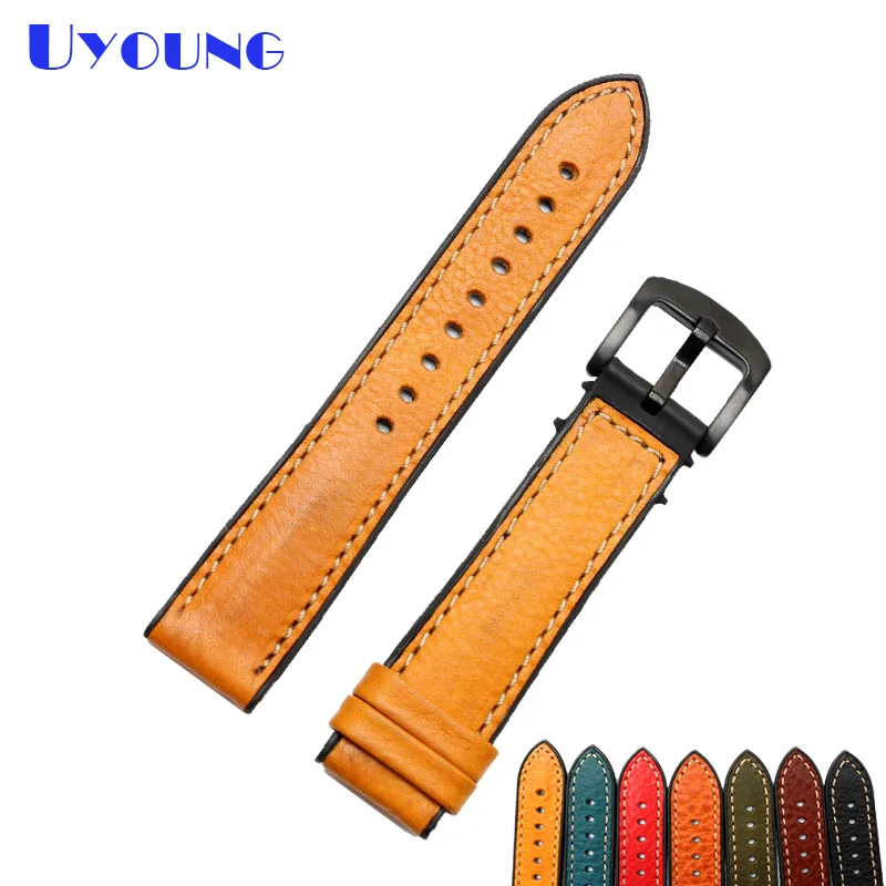 latest charm leather stitched bracelet  rubber bottom watch strap wristwatches band 18 20 22 24mm waterproof Silicone belt strap