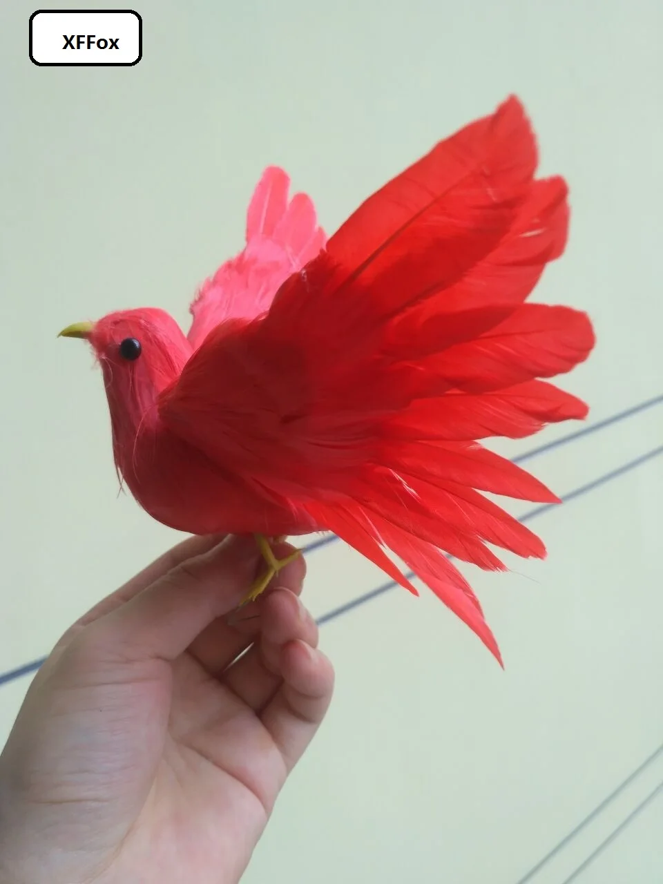 

red simulation wings bird model foam&furs lifelike cute bird gift about 15x20cm xf0622