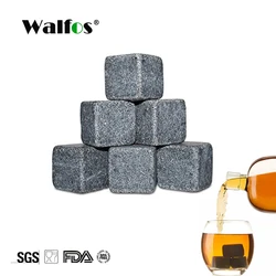 WALFOS 100% Natural Whiskey Stones Sipping Ice Cube Whisky Stone Whisky Rock Cooler Wedding Gift Favor Christmas Bar Accesories