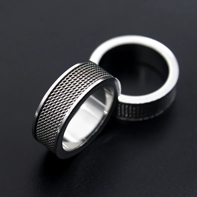 Vintage hollow out silver color 316L stainless steel Ring Punk Rock Chain Men Jewelry Men lord Wedding Band male ring for lovers