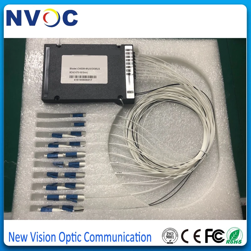 16Ch CWDM ABS Box SMF Single Fiber LCUPC 1310nm-1610nm 0.9mm 1M 16Channels Optic Mux/Demux Multiplexer Module