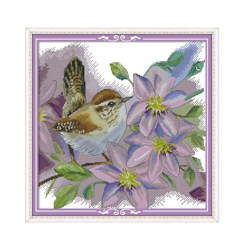 

Joy Sunday Cross Stitch Fabric Print on Canvas with a Pattern for Embroidery Cross Stitch 14ct 11ct DMC Floss DIY Needlework Set