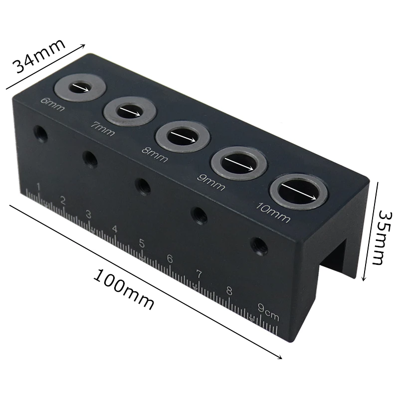 Wood Doweling Jig Straight Angle Guide Pocket Hole Jig Kit Aluminum Alloy Hole Drill Guide Locator Carpentry Woodworking Tools