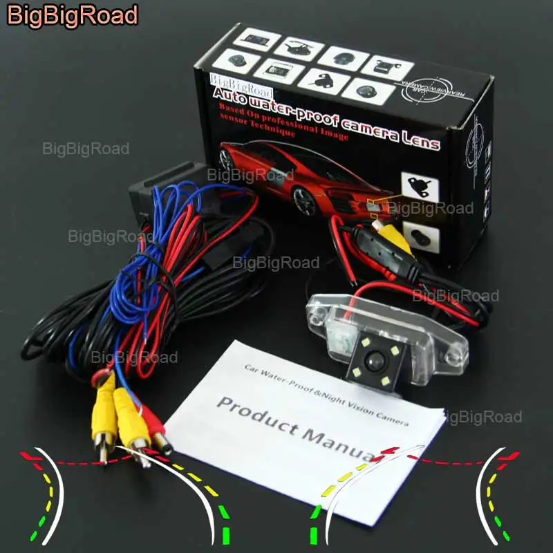 

BigBigRoad Car Intelligent Dynamic Track Rear View Camera Waterproof For Toyota Land Cruiser Prado LC 90 120 150 / FJ Cruiser