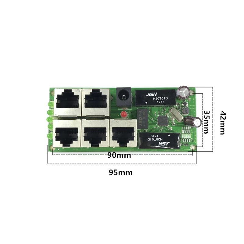 Mini chất lượng cao giá rẻ Giá 5 cổng Mô đun manufaturer công ty PCB bảng 5 Cổng Ethernet mạng Module