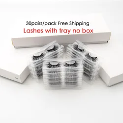 30 pairs/pack visofree eyelashes with tray no box wholesale 3d mink lashes makeup mink eyelashes handmade crisscross lash cilios