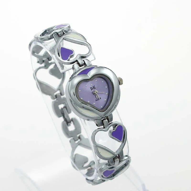 Lucu Jam Tangan Desain Hati Fashion Perhiasan Gelang Wanita Kuarsa Stainless Steel Gelang Jam Tangan untuk Wanita Hadiah O50