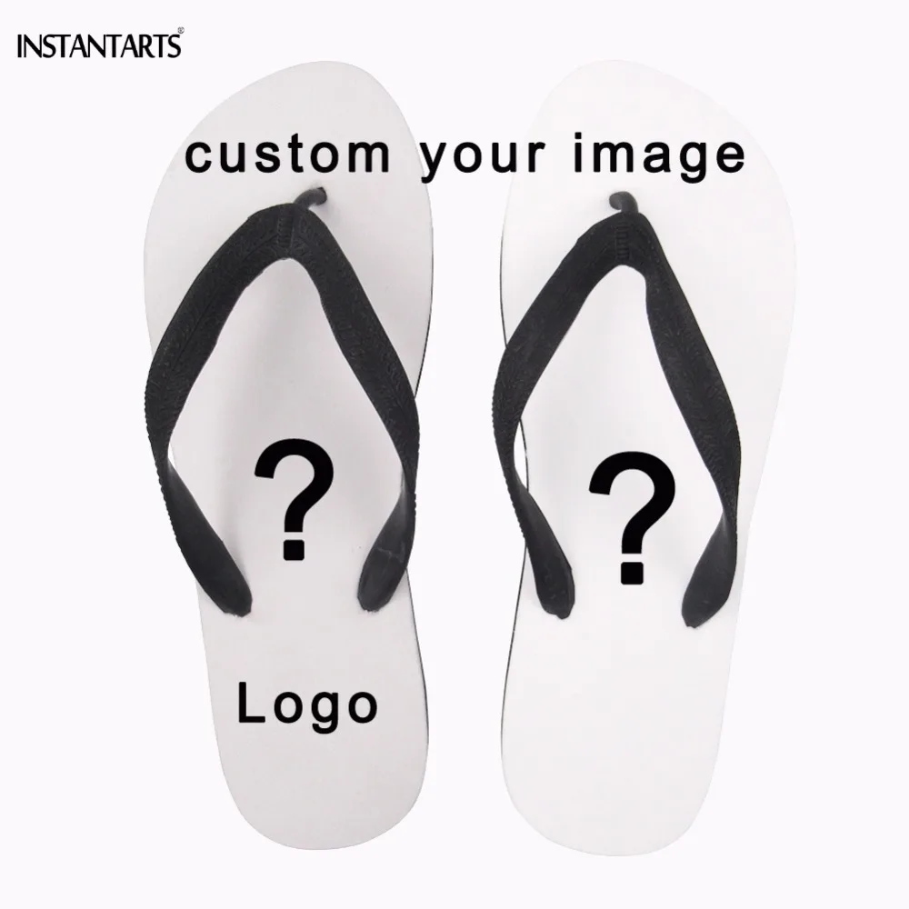 New Fashion Customized Your Logo/Image/Photo Print Man Summer Flips Flops Diy Your Own Design Boys Casual Beach  Sandals Slipper