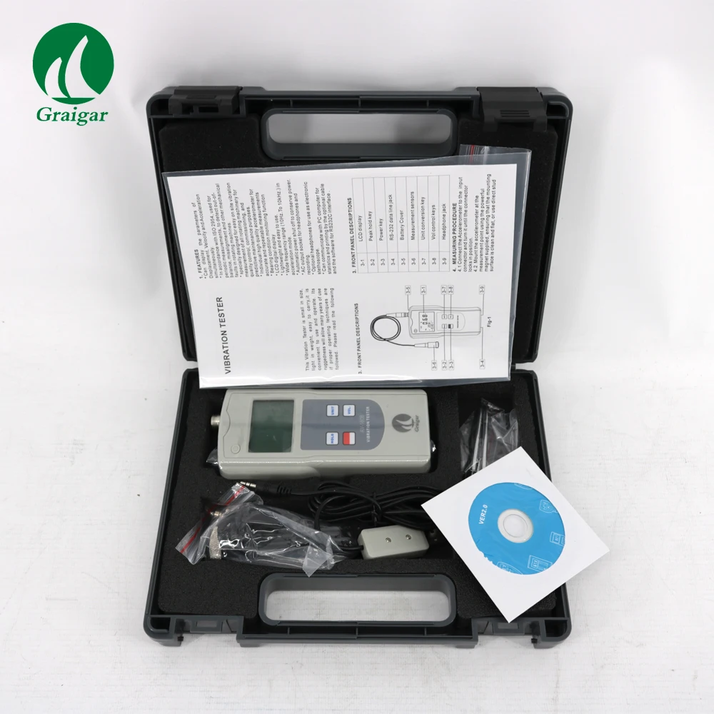 AV-160B Vibration Meter Digital analyzer Vibrometer with Acceleration Velocity Displacement Tester