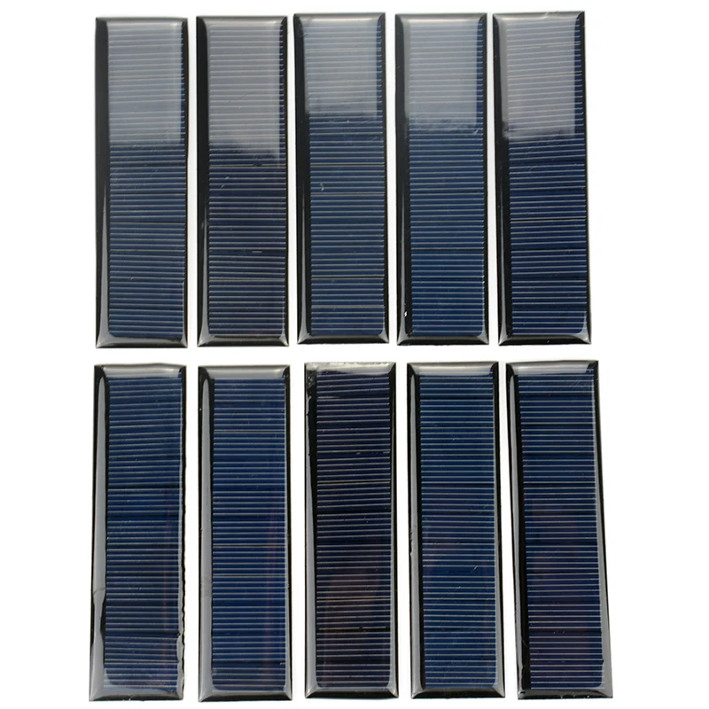 Sunyima 10 peças painel solar policristalino 5.5v 60ma mini células solares portáteis para carregador solar diy módulo de energia solar 100*28mm