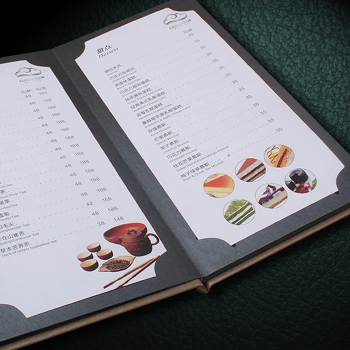 10PCS Restaurant Menu Folder Customised, small MOQ menu folder for hotel