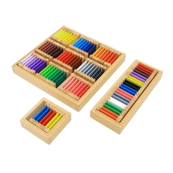 Brinquedos sensoriais de madeira coloridos para crianças, materiais Montessori, caixa colorida, brinquedos pré-escolares educacionais precoces, caixas para tablets