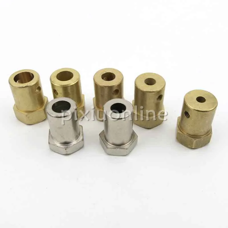 1pc Brass Shaft Coupling J257b Inner Diameter 2/4/5/6/7mm Hex Couplings Model Car Wheel Connector DIY Parts Sell at a Loss