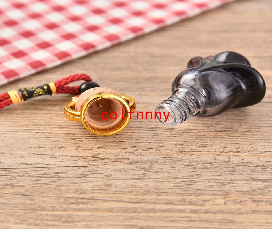 100Pcs/lot 8ML Spray Color rose Diamond Car Pendant Perfume Glass Bottle Fine Car Hanging Empty Bottle