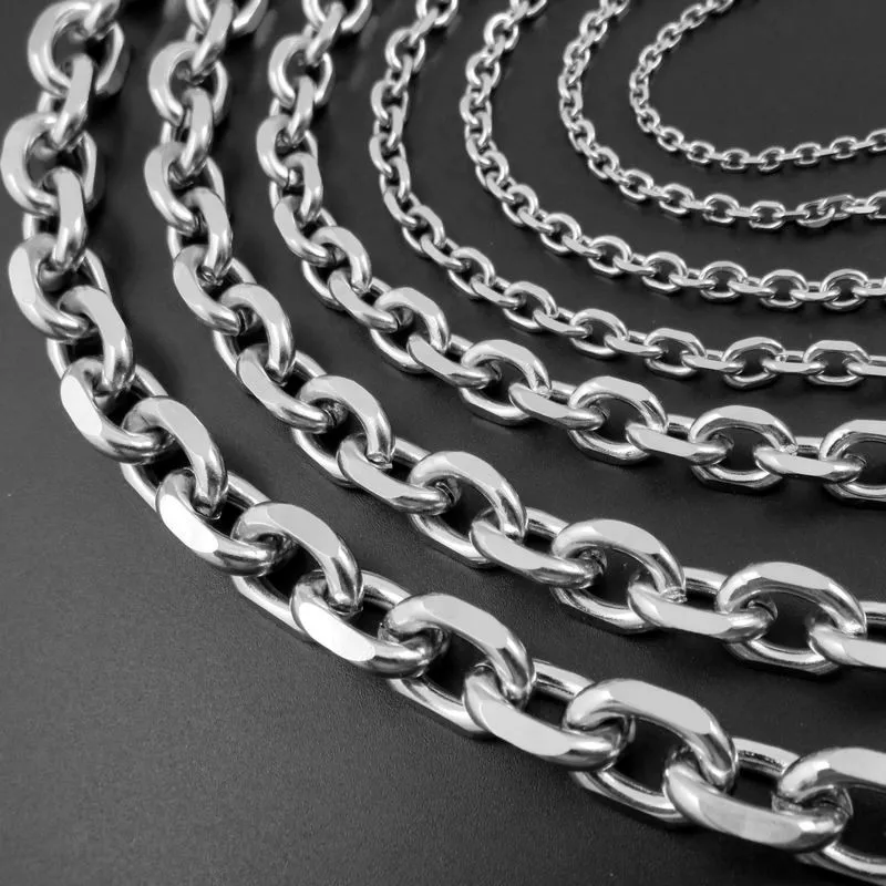 Customizes 2/3/4/7/10/11mm Stainless Steel Cross O Chain Stainless Stele Rolo Necklace For Man Women, Fashion Christmas Jewelry