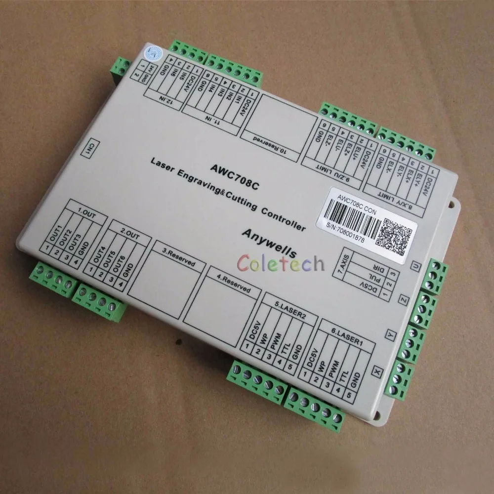 DSP CO2 Laser Cutter Engraver LCD Motion Controller System AWC708Plus newest