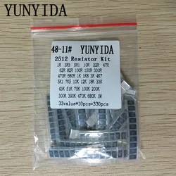 2512 Smd Weerstand Kit Diverse Kit 1ohm-1M Ohm 5% 33Valuesx 10Pcs = 330Pcs Diy Kit