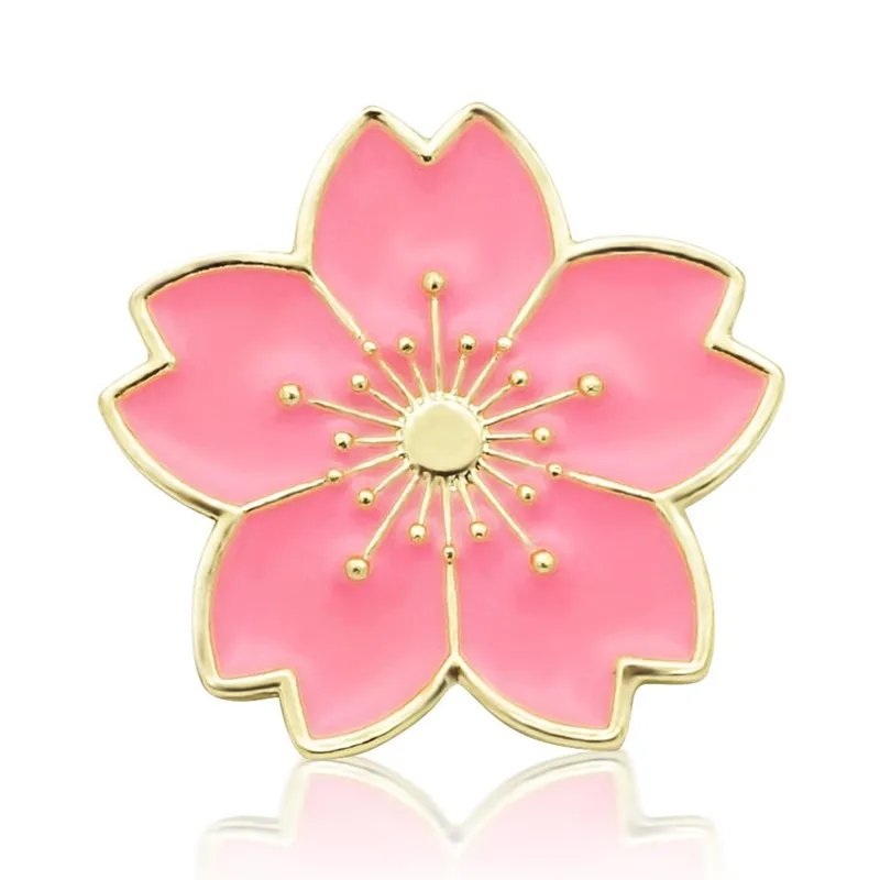 New Beauty Oil Sakura Flowers Golden rim 28mm snap buttons big style fit DIY 18mm snap jewelry fittings wholesale KZ3311