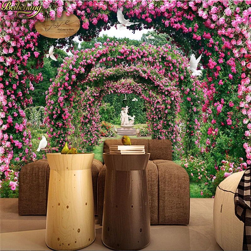 beibehang Custom Photo 3D Wallpaper for wall Stereo concave-convex Rose Rose Living Room Restaurant TV Background Wall paper