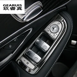 Car Window Control Switch Buttons Frame Decoration stainless steel Stickers Cover for Mercedes Benz C Class W205 GLC X253 LHD