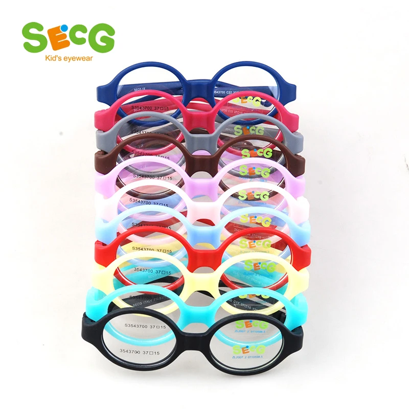 SECG Round Flexible Optical Children Glasses Plastic Frame Unisex TR90 Kids Glasses Myopia for Sight Kids Eyewear Spectacles