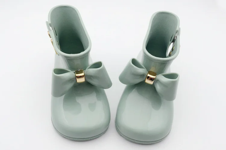 Big Size Children Boots Mini Girls Rainboots bowknot Jelly Shoes Boys Rain Boots Short Water Shoes Children Boots 4 colors