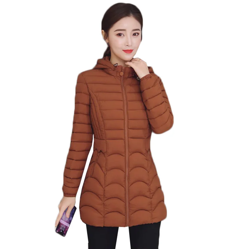 2022 Women Parkas Winter Down Cotton Jacket Thicken Warm Slim Hooded Outerwear Female Cotton Padded Coats Casual Outwear 445