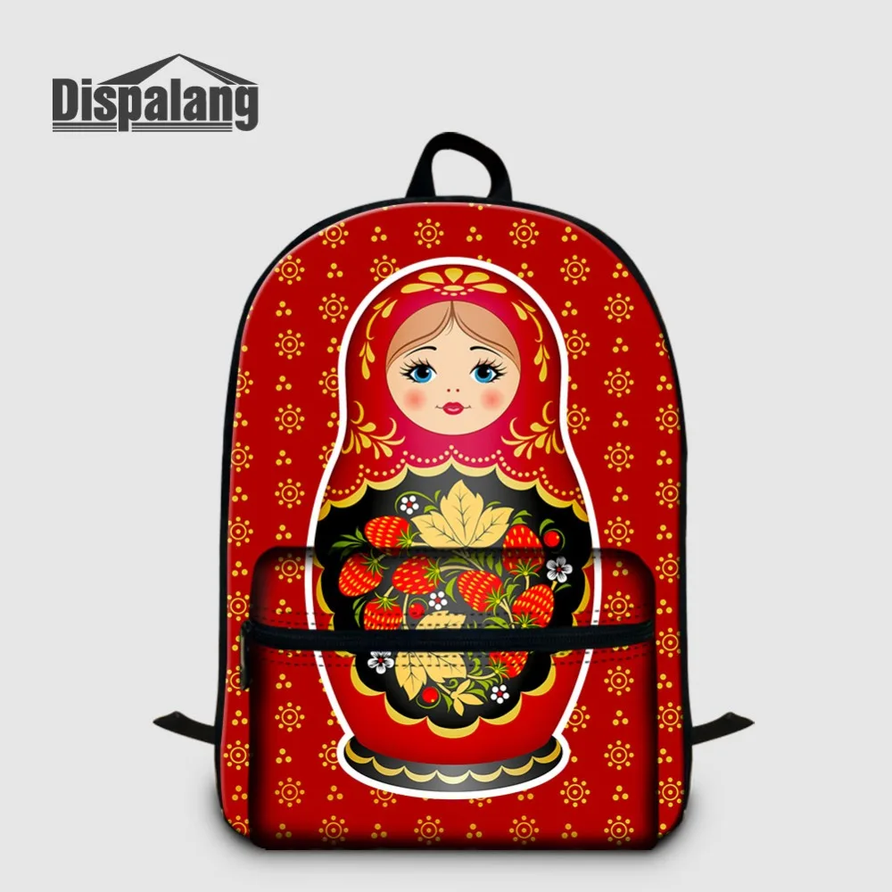 

Dispalang Women's Backpack For Laptop 14 Russian Matryoshka Doll Girl Designer Backpack To School Female Luxury Bagpack PC Bags