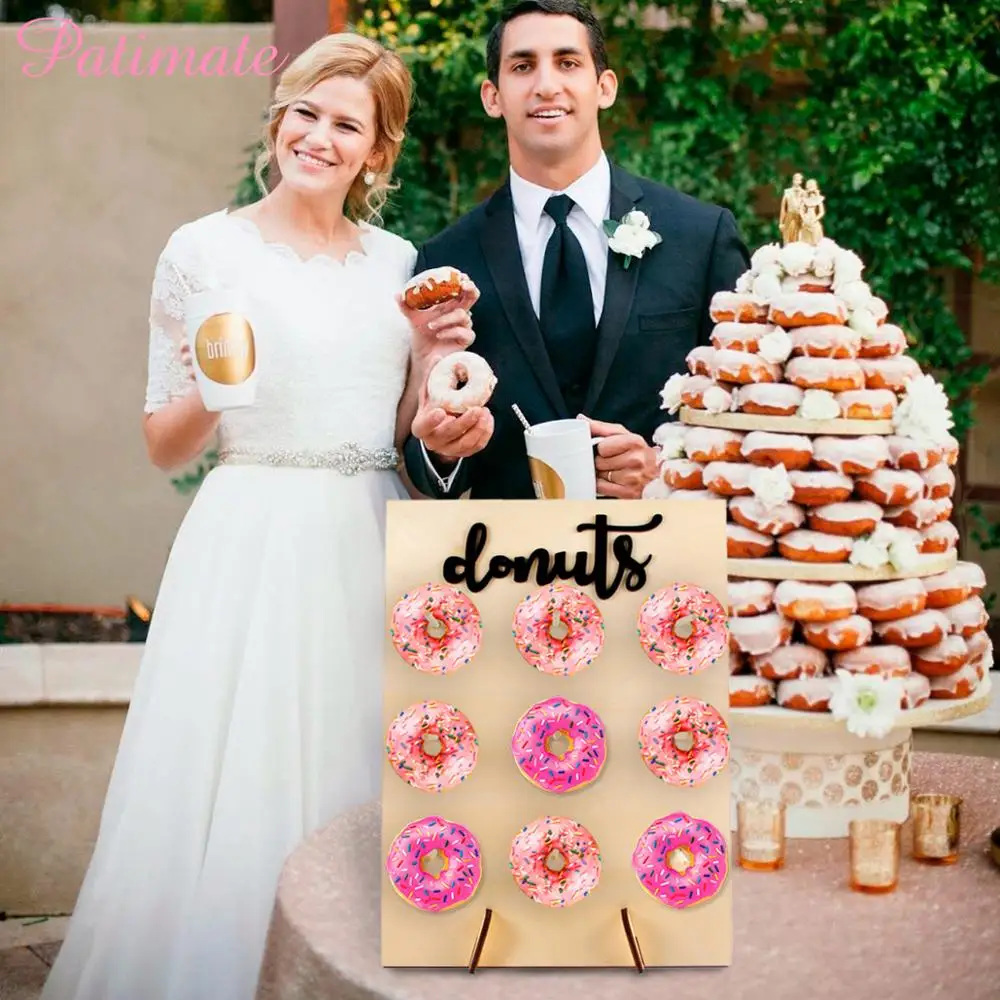 

PATIMATE Wedding Decoration for Weddings Accessories Rustic Wedding Party Decors Donut Wall Holds Candy Sweet Cart Ferris DIY