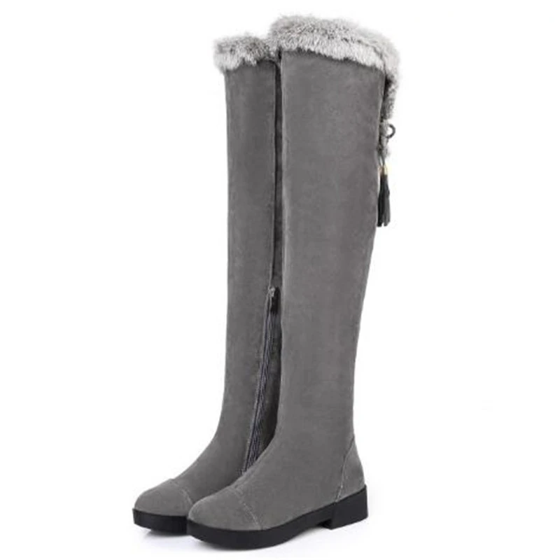 Women Boots Autumn and winter New style Round head Grind Suede Over the knee Boots Cashmere Keep warm Snow boots size 34-43