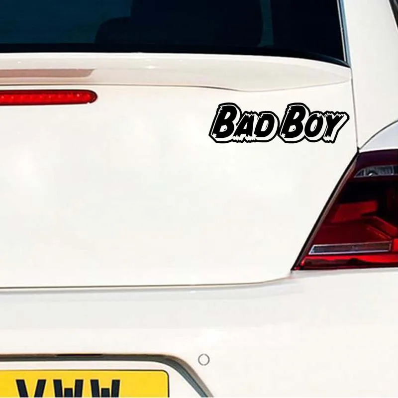 QYPF 16.5CM*4.8CM Funny English Alphabet Bad Boy Vinyl Car-styling Car Sticker Decal Black Silver C15-1927