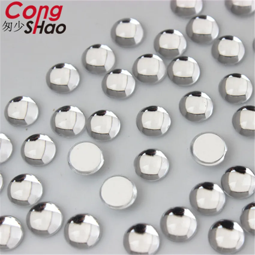 Cong Shao 100pcs 6mm 3D Nail Art Tips AB Clear flatback crystal Acrylic Rhinestone DIY phone not hotfix nails applique ZZ424