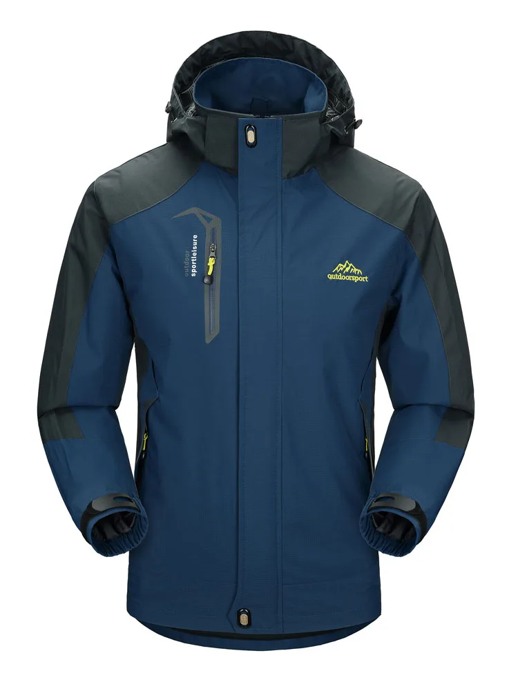 TRVLWEGO Camping Wanderjacke Herren Herbst Outdoor Sport Mäntel Klettern Trekking Windjacke Reise Wasserdichte Jacken Schwarz