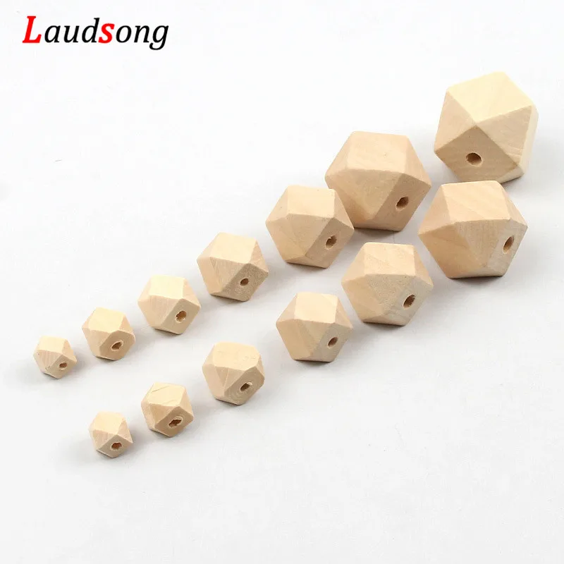 10/12/14/16/18/20/25/30mm Cheap Natural Unfinished Geometric DIY Loose Wooden Beads For Jewelry Wood Spacer Handmade Necklace