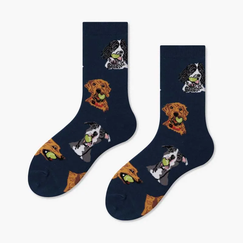 WPLOIKJD-Calcetines Divertidos de algodón para Mujer, medias de calle con diseño de arte abstracto, regalo de Animal feliz, Unisex