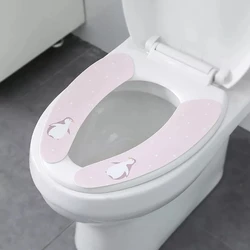 Cartoon Rabbit Toilet Seat Cover Winter Warm Toilet Cushion Toilet lid WC Sitting Ring Pad Paste Universal bathroom accessories