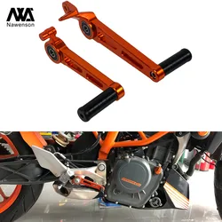 オレンジモーターサイクルギアシフトレバー,リアブレーキペダルセット,cncビレットフットブレーキレバー,ktm duke 390 2017 2018 2019用