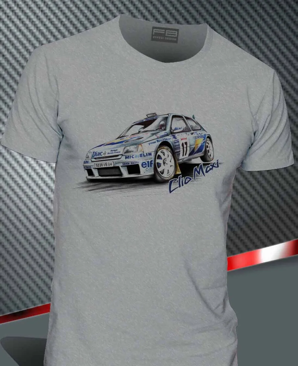 T-Shirt renoult Clio Maxi Ragnotti Team Diac Rally Legend Montecarlo 2019 New Hot Sale Mens Short Sleeve Print T Shirt Design