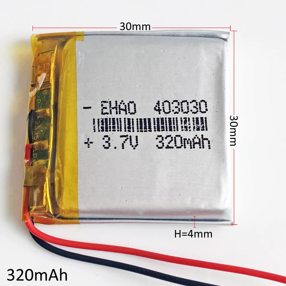 Lot 10 PCS 3.7V 320mAh Lithium Polymer LiPo Rechargeable Battery 403030 For Mp3 GPS Bluetooth Headphone Smart Watch 4*30*30mm