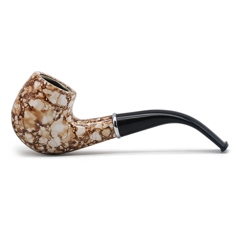 Classic Marbling Resin Multicolor Pipe Chimney Filter Smoking Pipes Tobacco Pipe Cigar Narguile Grinder Smoke Mouthpiece