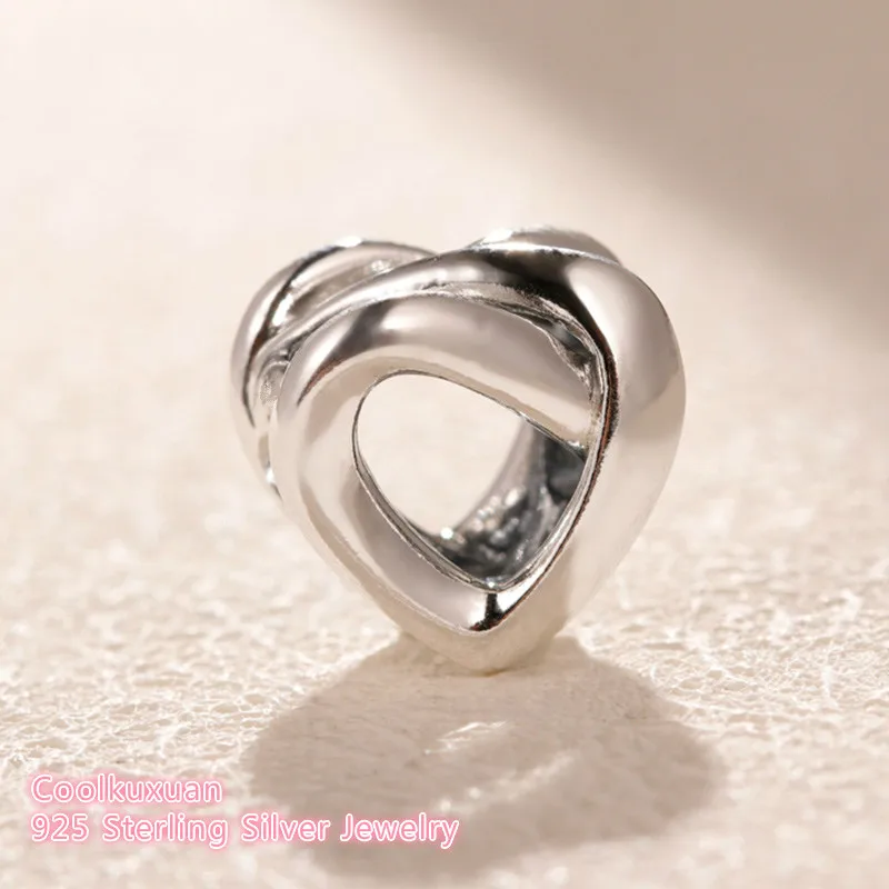 

Mother's Day 100% 925 Sterling Silver Knotted Heart Charm beads Fits Original Pandora bracelets Jewelry Making