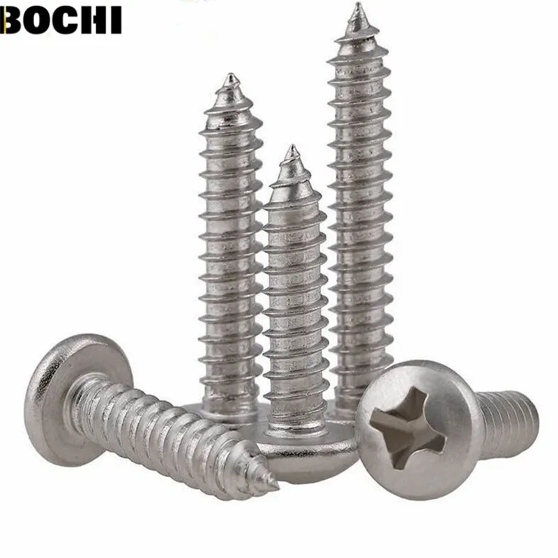 M4*6mm-80mm Stainless Steel 304 Large round pan Head Self Tapping Screws / Umbrella Head Self-Tapping Screw