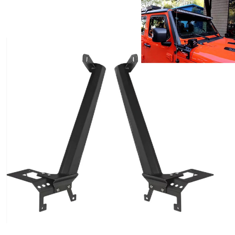 

52 Inch LED Work Light bar Steel Upper Windshield Mounting Bracket With Lower Corner Brackets For Jeep Wrangler JL 2018 2019 +