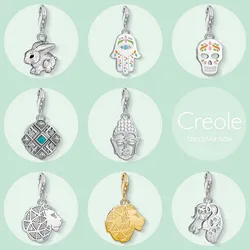 Rabbit Hand of Fatima Skull Ornament Buddha Lion Unicorn Charm Pendant,2019 Cute New Summer Jewelry 925 Sterling Silver Gift
