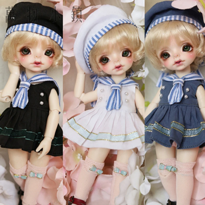 

NEW 1/6 1/8 YOSD BJD Doll Clothes Lovely Black/White/Blue Navy Suit (5pcs) BJD Doll Clothes