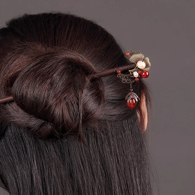 Full Handmade Ancient Costume Hair Sticks Women Headwear  Classic Vintage Hair Ornaments Chinese Ethnic Hair Accessory