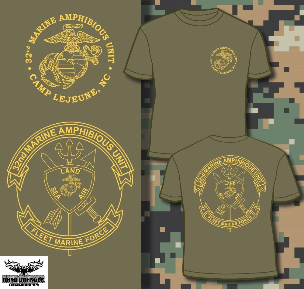 2019 New Arrival Marine Corps 32nd MAU Marine Amphibious Unit USMC Camp Lejeune NEW T-shirt Fashion Casual Tee