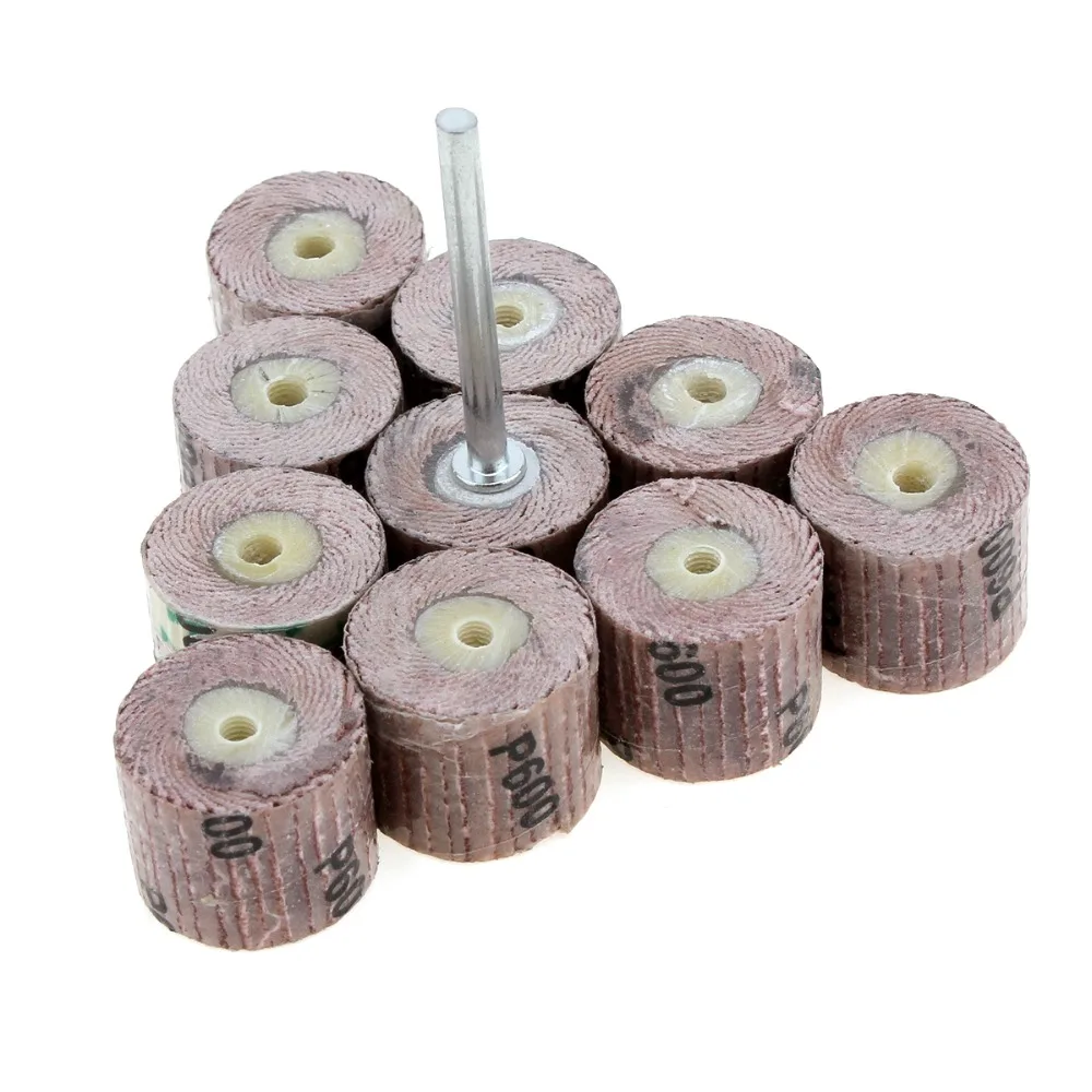 10pcs 600 Grit Flap Sanding Wheel Grinding Disc with 3mm Arbor for Rotary Tool / Mini Drill
