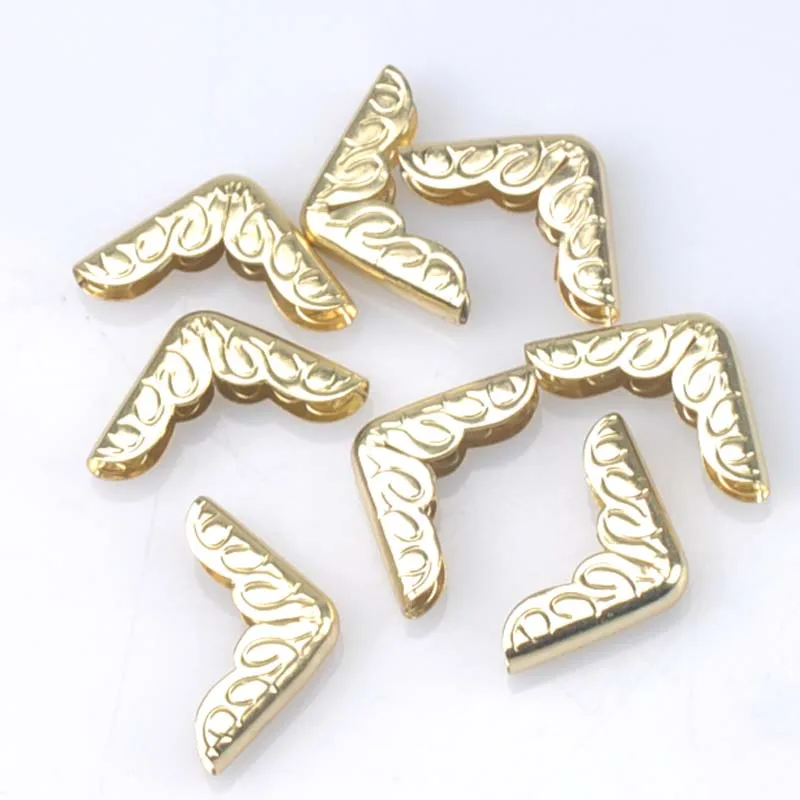 Golden Metal Corners For Books Scrapbooking Photo Albums Menus Crafts DIY 50pcs 15x15x3mm CP1611x