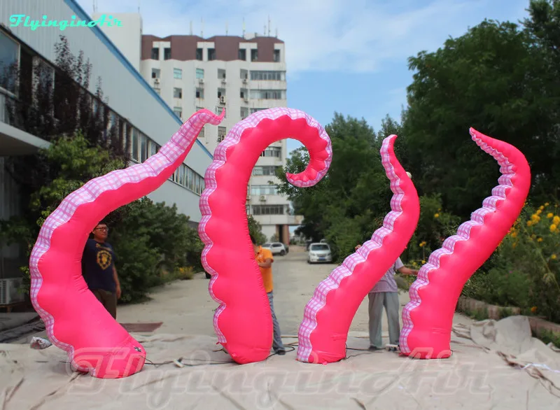 Customized Inflatable Octopus Leg Simulated Tentacle Pink Air Blow Up Devilfish Arm For Concert And Building Decoration